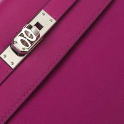 Hermès Cyclamen Swift Leather Palladium Hardware Kelly Pochette
