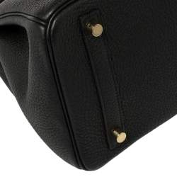 Hermes Noir Togo Leather Gold Hardware Birkin 30 Bag