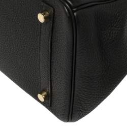 Hermes Noir Togo Leather Gold Hardware Birkin 30 Bag