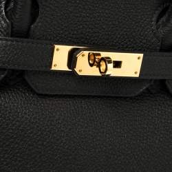 Hermes Noir Togo Leather Gold Hardware Birkin 30 Bag
