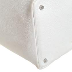 Pre Owned Hermes White Togo Leather Picotin MM Bag