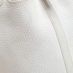 Pre Owned Hermes White Togo Leather Picotin MM Bag