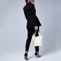 Pre Owned Hermes White Togo Leather Picotin MM Bag