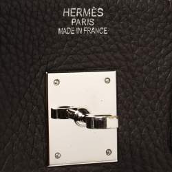 Hermes Cacao Clemence Leather Palladium Hardware Birkin 35 Bag