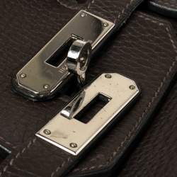 Hermes Cacao Clemence Leather Palladium Hardware Birkin 35 Bag