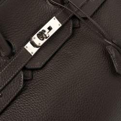 Hermes Cacao Clemence Leather Palladium Hardware Birkin 35 Bag