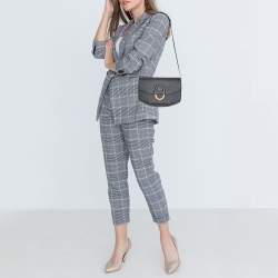 Pre Owned Hermes Black Epsom Leather Gold Hardware Cherche Midi 25 Bag