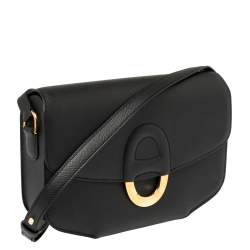 Pre Owned Hermes Black Epsom Leather Gold Hardware Cherche Midi 25 Bag