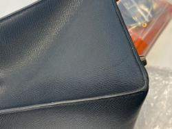 Pre Owned Hermes Black Epsom Leather Gold Hardware Kelly Sellier 35 Bag
