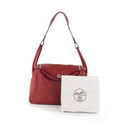 مملوكة مسبقًا Hermes Red Clemence Leather Lindy 34 Bag