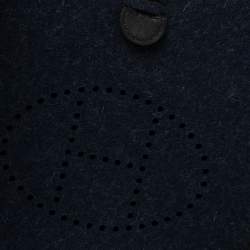 Pre Owned Hermes Blue Nuit/Black Feutre and Swift Leather Evelyne I TPM Bag