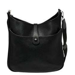 Pre Owned Hermes Black Togo Leather Evelyne III GM Bag