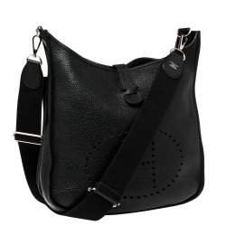Pre Owned Hermes Black Togo Leather Evelyne III GM Bag