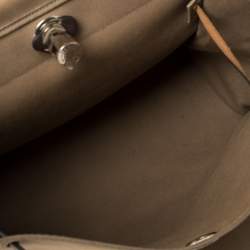 Pre Owned Hermes Etoupe/Ebene Canvas and Leather Herbag Zip 39 Bag