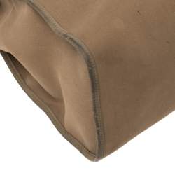 Pre Owned Hermes Etoupe/Ebene Canvas and Leather Herbag Zip 39 Bag