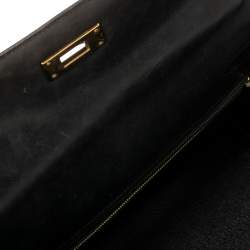 Pre Owned Hermes Black Box Calf Leather Gold Hardware Kelly Retourne 28 Bag