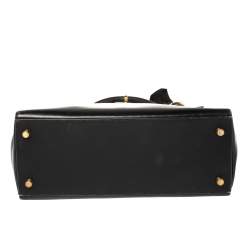 Pre Owned Hermes Black Box Calf Leather Gold Hardware Kelly Retourne 28 Bag