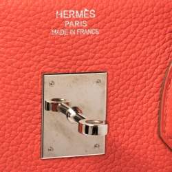 Pre Owned Hermes Rouge Pivoine Togo Leather Palladium Hardware Birkin 35 Bag