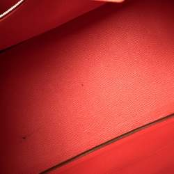 Pre Owned Hermes Rouge Pivoine Togo Leather Palladium Hardware Birkin 35 Bag