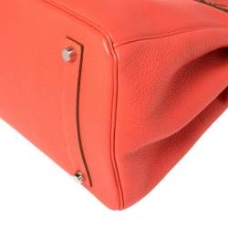 Pre Owned Hermes Rouge Pivoine Togo Leather Palladium Hardware Birkin 35 Bag