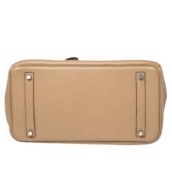 Pre Owned Hermes Cardamome Taurillon Clemence Leather Palladium Hardware Birkin 35 Bag