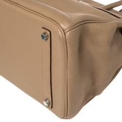 Pre Owned Hermes Cardamome Taurillon Clemence Leather Palladium Hardware Birkin 35 Bag