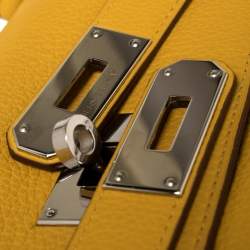 Hermes Jaune Ambre Togo Leather Palladium Hardware Shoulder Kelly 42 Bag