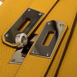 Hermes Jaune Ambre Togo Leather Palladium Hardware Shoulder Kelly 42 Bag