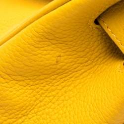 Hermes Jaune Ambre Togo Leather Palladium Hardware Shoulder Kelly 42 Bag