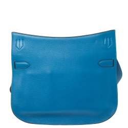 Pre Owned Hermes Blue Zanzibar Togo Leather Palladium Hardware Jypsiere 37 Bag