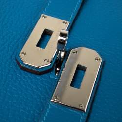 Pre Owned Hermes Blue Zanzibar Togo Leather Palladium Hardware Jypsiere 37 Bag