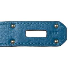 Pre Owned Hermes Blue Zanzibar Togo Leather Palladium Hardware Jypsiere 37 Bag