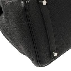 Pre Owned Hermes Black Togo Leather Palladium Hardware Birkin 35 Bag