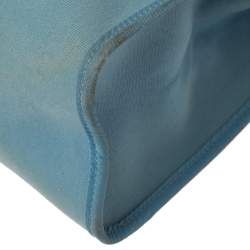 Pre Owned Hermes Natural/Blue Lin Canvas and Leather Herbag Zip 31 Bag