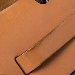 Pre Owned Hermes Natural/Blue Lin Canvas and Leather Herbag Zip 31 Bag