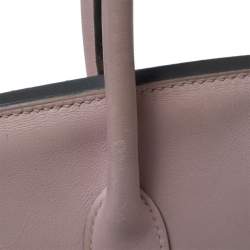 Hermes Rose Dragee Swift Leather Palladium Hardware Birkin 35 Bag