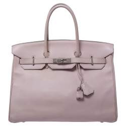 Hermes 35cm Rose Dragee Swift Leather Birkin Bag with Palladium, Lot  #58142