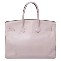 Hermes Rose Dragee Swift Leather Palladium Hardware Birkin 35 Bag