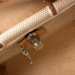Pre Owned Hermes Natural/Toile Canvas and Leather 2 in 1 Herbag PM Bag