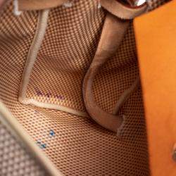 Pre Owned Hermes Natural/Toile Canvas and Leather 2 in 1 Herbag PM Bag