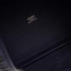 Pre Owned Hermes Bleu Encre/Brique/Black Epsom Leather Picotin Lock Tressage PM Bag