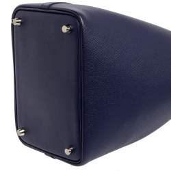 Pre Owned Hermes Bleu Encre/Brique/Black Epsom Leather Picotin Lock Tressage PM Bag