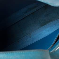 Pre Owned Hermes Blue Izmir Courchevel Leather Trim 31 Bag