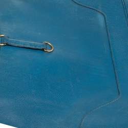 Pre Owned Hermes Blue Izmir Courchevel Leather Trim 31 Bag