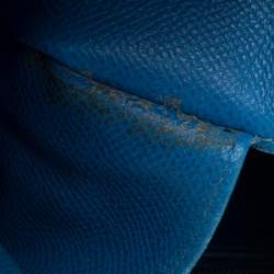 Pre Owned Hermes Blue Izmir Courchevel Leather Trim 31 Bag