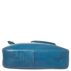 Pre Owned Hermes Blue Izmir Courchevel Leather Trim 31 Bag