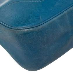 Pre Owned Hermes Blue Izmir Courchevel Leather Trim 31 Bag