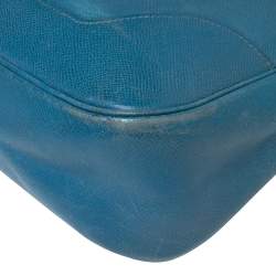 Pre Owned Hermes Blue Izmir Courchevel Leather Trim 31 Bag