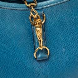 Pre Owned Hermes Blue Izmir Courchevel Leather Trim 31 Bag