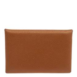 Hermes Calvi Gold Card Holder Epsom Leather – Mightychic